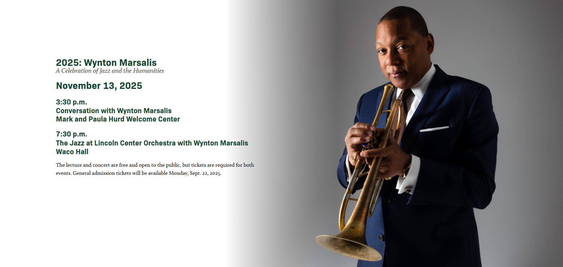 event banner with Wynton Marsalis