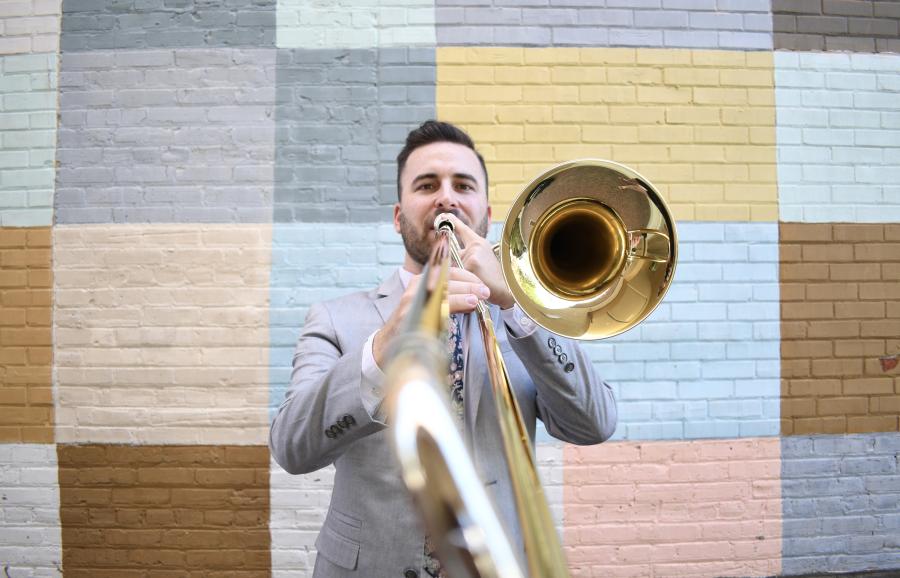 Austin Richardson plays the trombone.